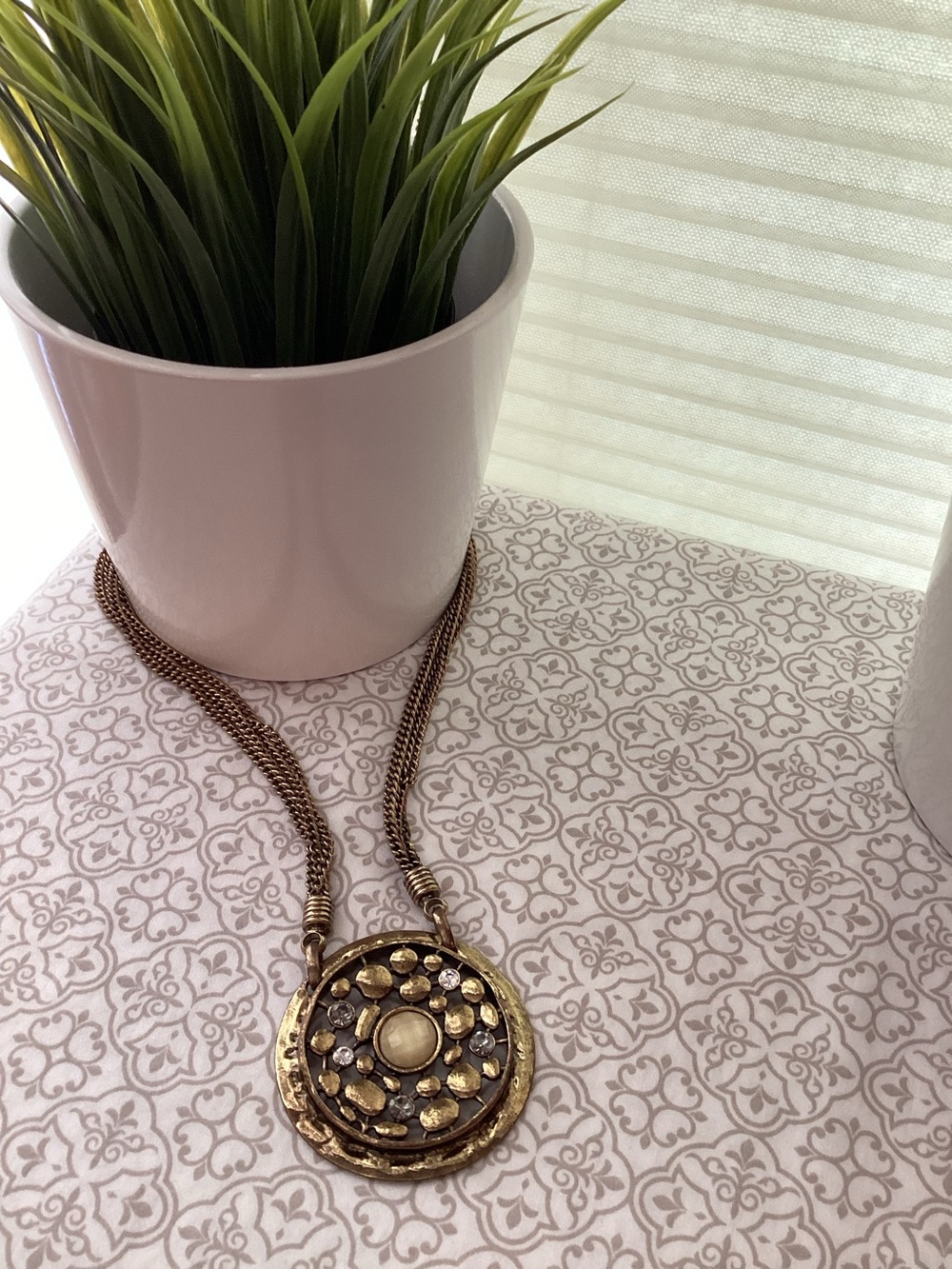 Bronze and Gold Medallion Necklace